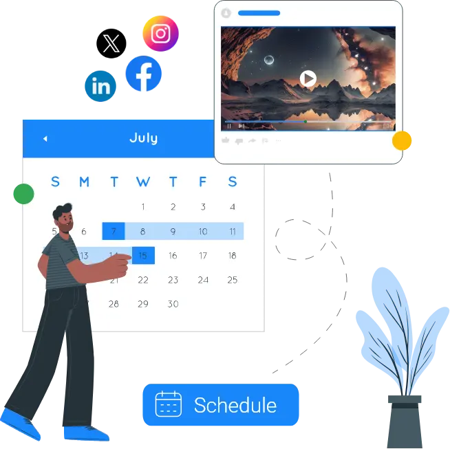 schedule social media video